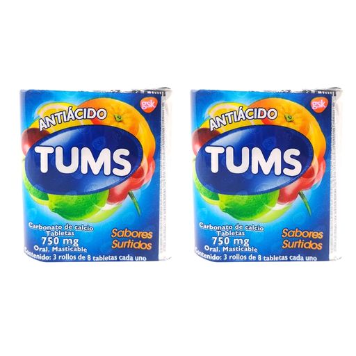 TUMS EXTRA 750 MG DOS CAJAS CON 24 TABS C/U 750 mg 48 Tableta(s)