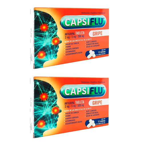 CAPSIFLU DOS CAJ C/12 TABS C/U 2/5/500 mg 24 Tableta(s)