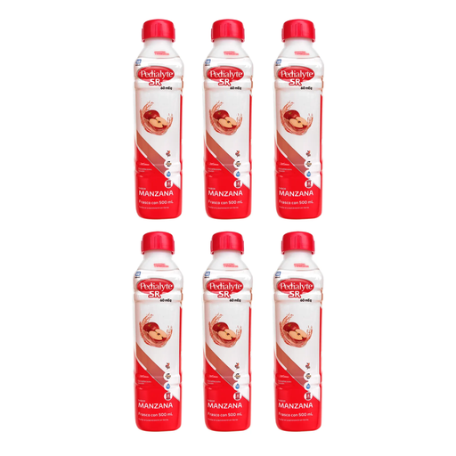 PEDIALYTE SR 60 MANZANA SEIS PZS CON 500 ML C/U - 6 Piezas