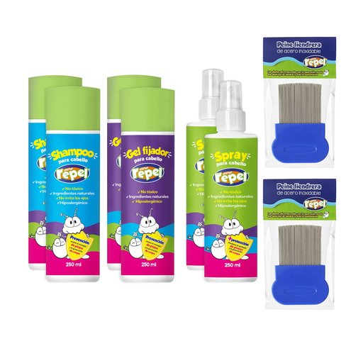 KIT SURE REPEL INF 2 SHAMPOO + 2 GEL + 2 SPRAY + 2 PEINES 1 KIT 1 Kit
