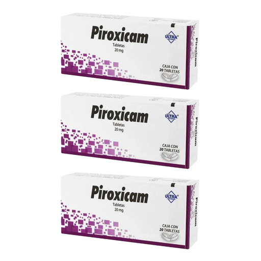 PIROXICAM 20 MG TRES CAJAS CON 20 TABS C/U 20 mg 60 Tableta(s)
