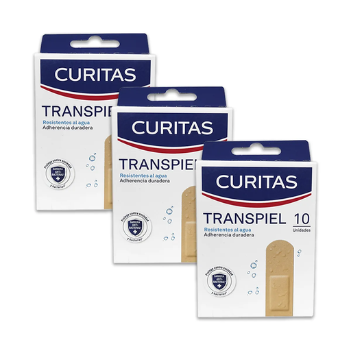 CURITAS TRANSPIEL RESISTENTE AL AGUA TRES PZAS C/10PZAS C/U