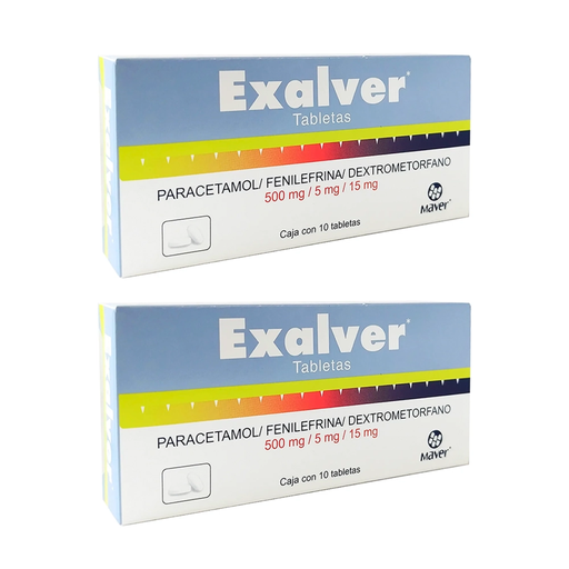 EXALVER 500/5/15 MG DOS CAJAS CON 10 TABS C/U 500/5/15 mg 20 Tableta(s)