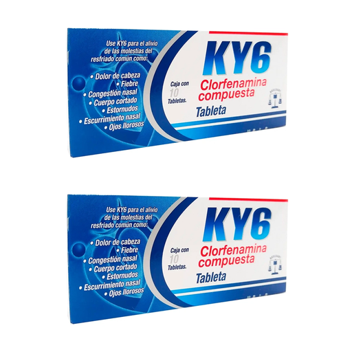 KY6 COMP 500/25/5/4 MG DOS CAJAS CON 10 TABS C/U 500/25/5/4 mg 20 Tableta(s)