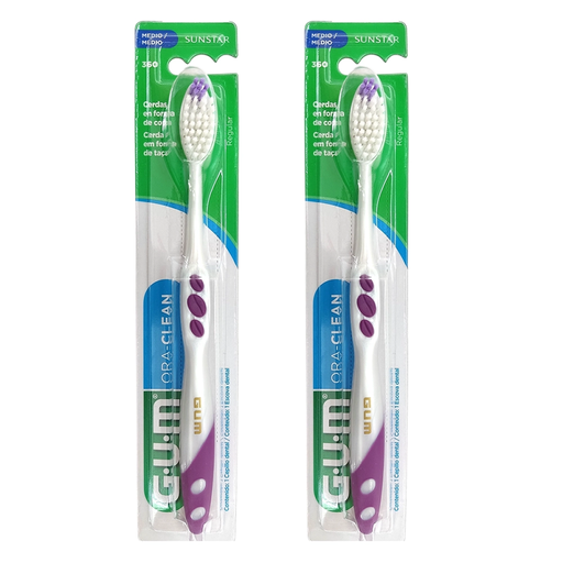 CEPILLO DENTAL GUM AD MED DOS PZS MEDIANO 2 Piezas