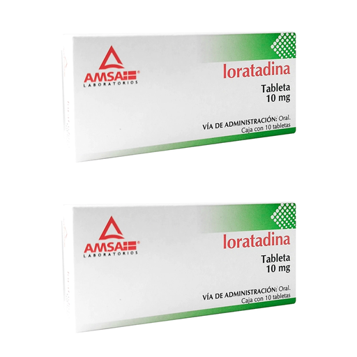 LORATADINA 10 MG DOS CAJAS CON 10 TABS C/U 10 mg 20 Tableta(s)