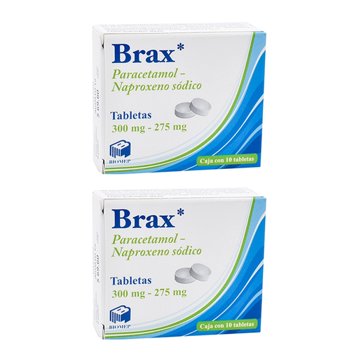 BRAX DOS CAJAS C/10 TABS C/U 275/300 mg 20 Tableta(s)