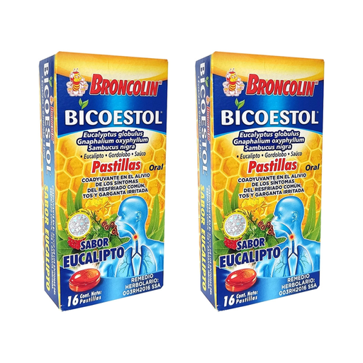 BRONCOLIN DOS CAJ C/16 PASTILLAS C/U 0.0178/0.0145/0.0105 ml 32 Pastillas