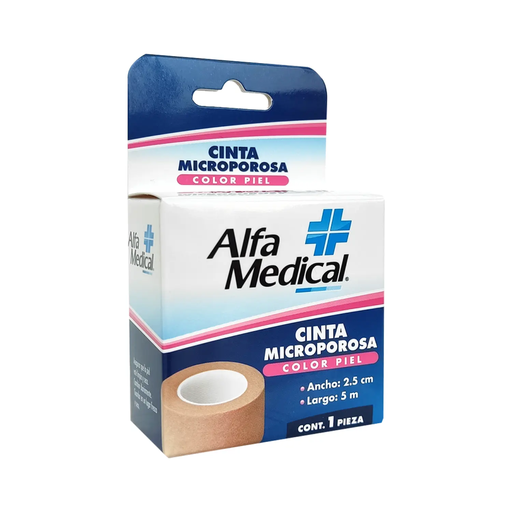CINTA MICROPOROSA COLOR PIEL 2.5cm X 5m 1 Pieza