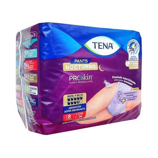 TENA PANTS NOCTURNO CH / M 8 Piezas