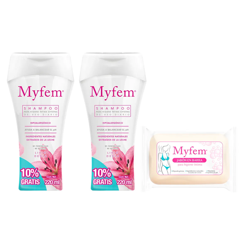 KIT MYFEM 2 SHAMPOO INT + 1 JABON BARRA - 1 Kit