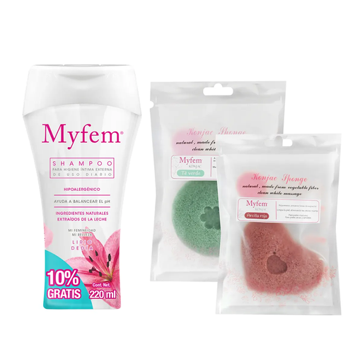 KIT MYFEM 1 SHAMPOO + 2 ESPONJAS KONJAC - 1 Kit