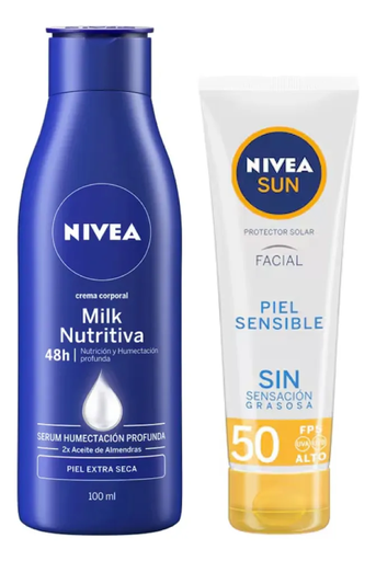KIT NIVEA MILK 1 PROTECTOR SOLAR +1 CREMA 