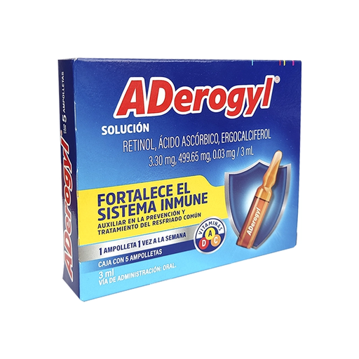 ADEROGYL 15 3.3/ 499.65/ 0.03 mg 5 Ampolleta