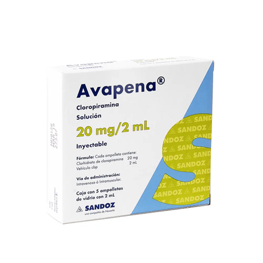 AVAPENA 20 mg 5 Ampolleta