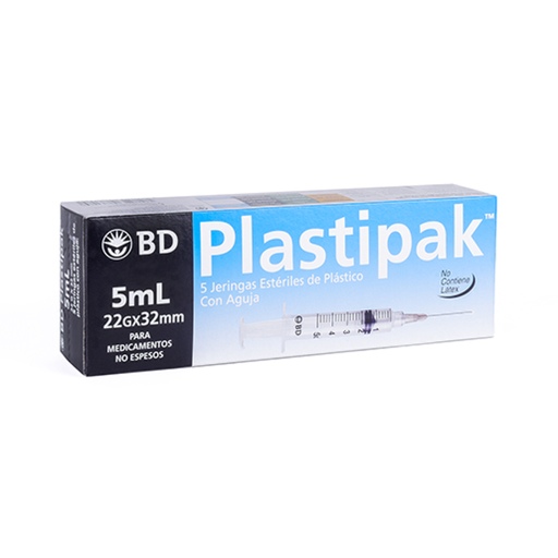 PLASTIPACK DESCH BD 5 ml 22 g X 32 mm 5 Jeringa