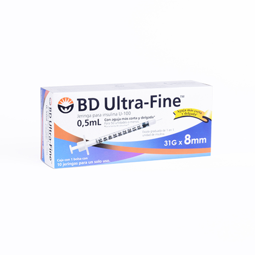 JGA DESCH P/INSULINA ULTRA FINA 0.5 ml 31 g X 8 mm 10 Jeringa