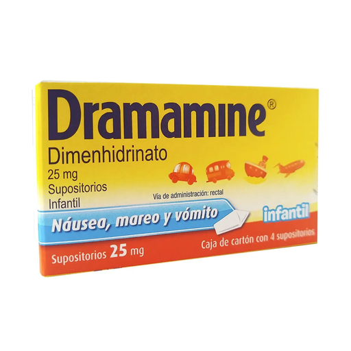 DRAMAMINE INF 25 mg 4 Supositorios