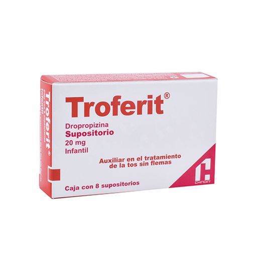 TROFERIT 20 mg 8 Supositorios