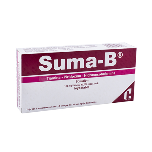SUMA B 100 mg/50 mg/10,000 mcg 5 Ampolleta